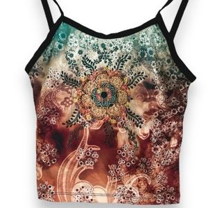 Vintage Hot Skins Bodywear Cropped Tank with Shelf Bra